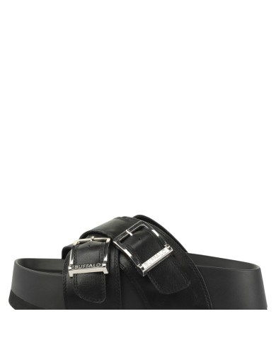 Sandalo Donna Buffalo Sabot Jane Cross Vegan Nappa Black