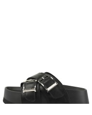 Sandalo Donna Buffalo Sabot Jane Cross Vegan Nappa Black