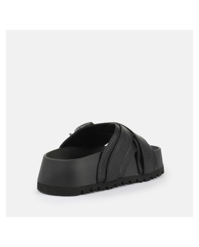 Sandalo Donna Buffalo Sabot Jane Cross Vegan Nappa Black