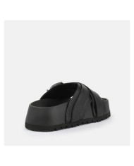 Sandalo Donna Buffalo Sabot Jane Cross Vegan Nappa Black
