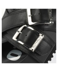 Sandalo Donna Buffalo Sabot Jane Cross Vegan Nappa Black
