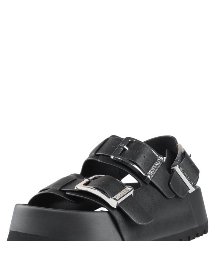 Sandalo Donna Buffalo Jane Athena Buckle Vegan Nappa Black