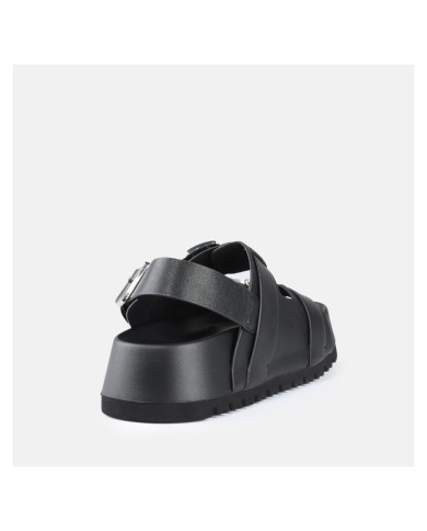 Sandalo Donna Buffalo Jane Athena Buckle Vegan Nappa Black