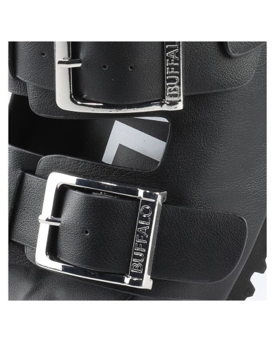 Sandalo Donna Buffalo Jane Athena Buckle Vegan Nappa Black