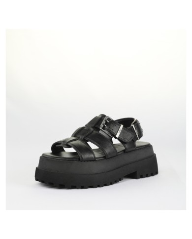 Sandalo Donna Buffalo Pluto Fisher Vegan Nappa Black