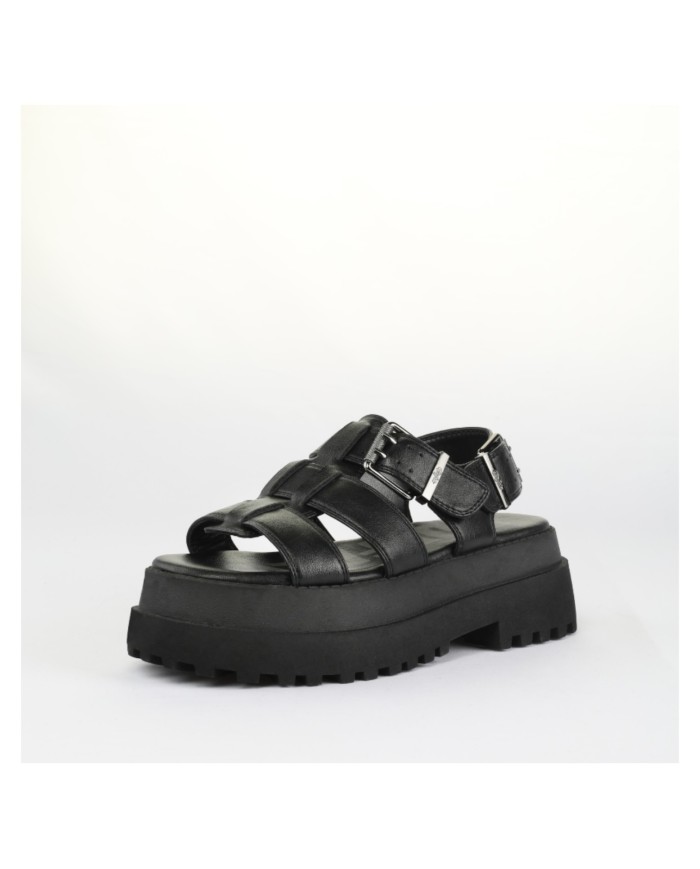 Sandalo Donna Buffalo Pluto Fisher Vegan Nappa Black