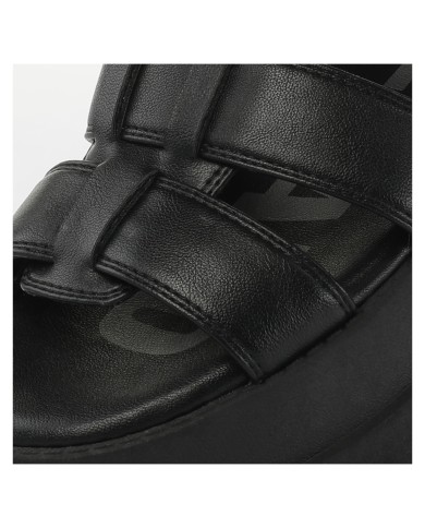 Sandalo Donna Buffalo Pluto Fisher Vegan Nappa Black