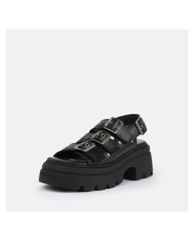 Sandalo Donna Buffalo Vega Athena Buckle Vegan Nappa Black