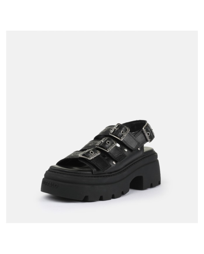 Sandalo Donna Buffalo Vega Athena Buckle Vegan Nappa Black