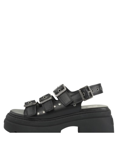Sandalo Donna Buffalo Vega Athena Buckle Vegan Nappa Black