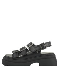 Sandalo Donna Buffalo Vega Athena Buckle Vegan Nappa Black