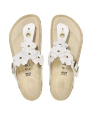 Sandalo Infradito Donna Birkenstock Gizeh Flower Embellishment White