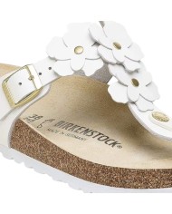 Sandalo Infradito Donna Birkenstock Gizeh Flower Embellishment White