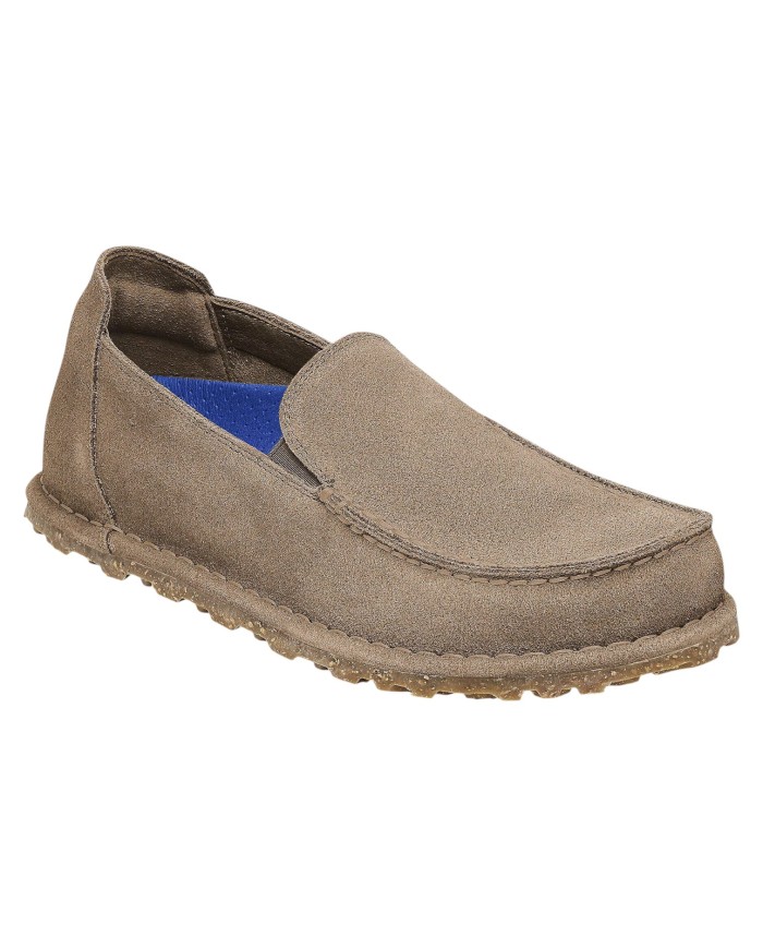 Scarpa Uomo Mocassino Utti Slip On Pelle Scamosciata Gray Taupe