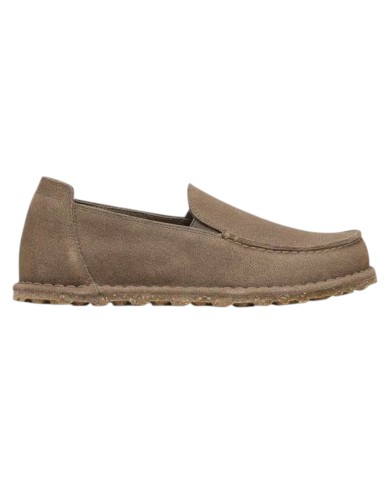 Scarpa Uomo Mocassino Utti Slip On Pelle Scamosciata Gray Taupe