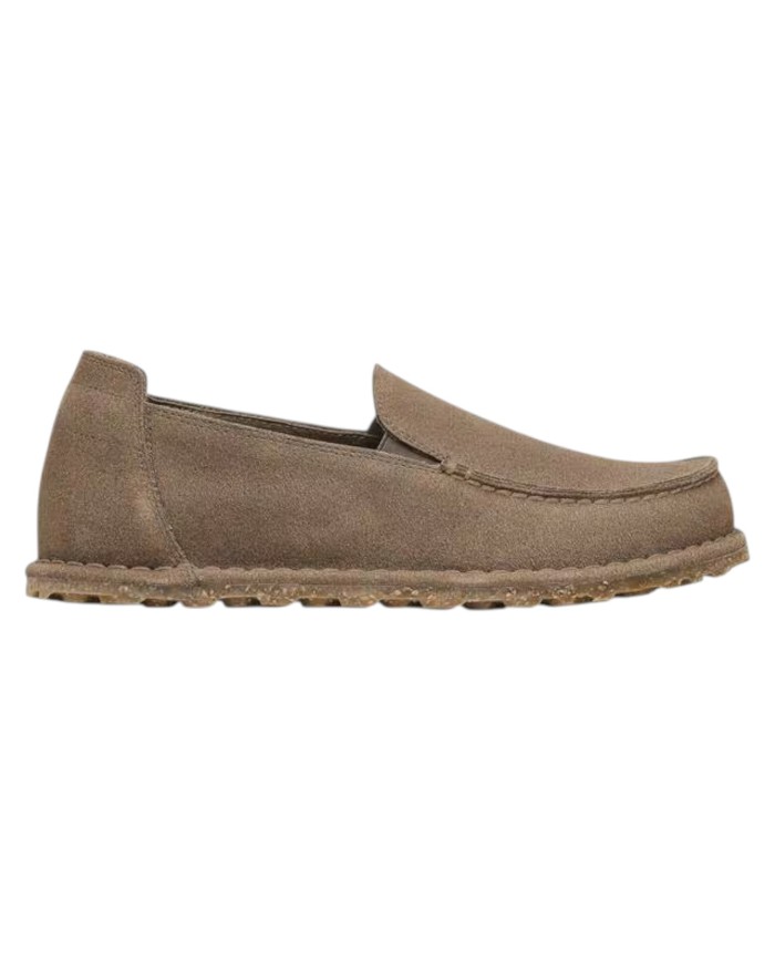 Scarpa Uomo Mocassino Utti Slip On Pelle Scamosciata Gray Taupe