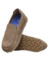 Scarpa Uomo Mocassino Utti Slip On Pelle Scamosciata Gray Taupe