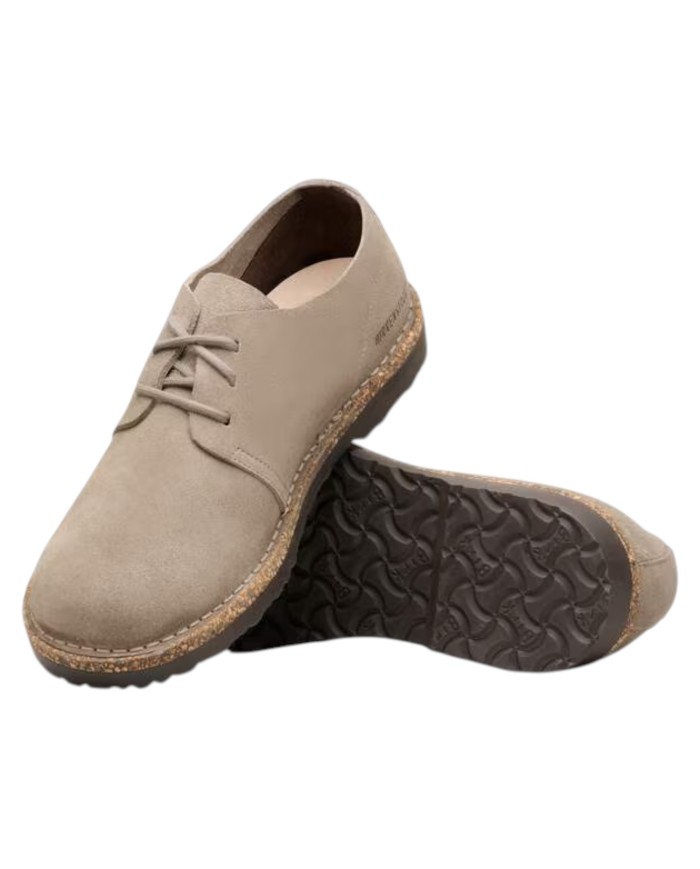 Scarpa Uomo Unisex Donna Stringata Uppsala Low Pelle Scamosciata Taupe