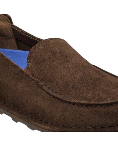 Scarpa Uomo Mocassino Utti Slip On Pelle Scamosciata Carafe Brown
