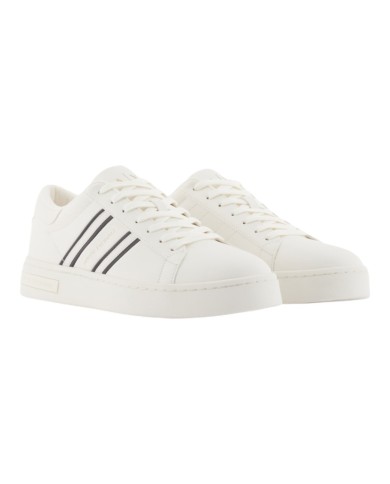 Sneakers Uomo Armani Exchange AX Stripes Logo Leather White