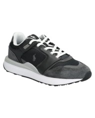 Sneaker Uomo Ralph Lauren Train 89 in Pelle Scamosciata e Mesh Black