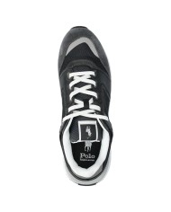 Sneaker Uomo Ralph Lauren Train 89 in Pelle Scamosciata e Mesh Black