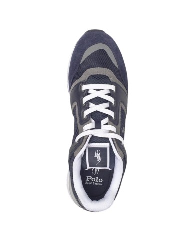 Sneaker Uomo Ralph Lauren Train 89 in Pelle Scamosciata e Mesh Blue