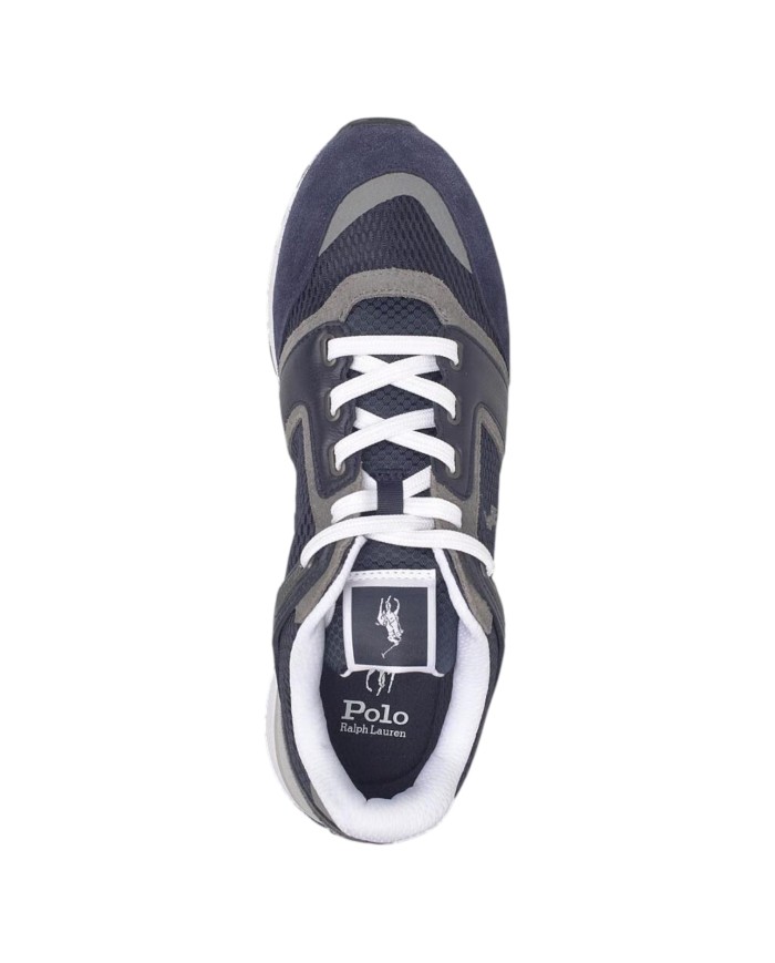 Sneaker Uomo Ralph Lauren Train 89 in Pelle Scamosciata e Mesh Blue