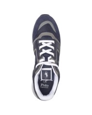 Sneaker Uomo Ralph Lauren Train 89 in Pelle Scamosciata e Mesh Blue