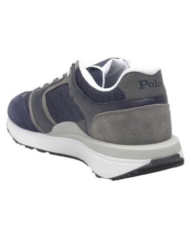 Sneaker Uomo Ralph Lauren Train 89 in Pelle Scamosciata e Mesh Blue