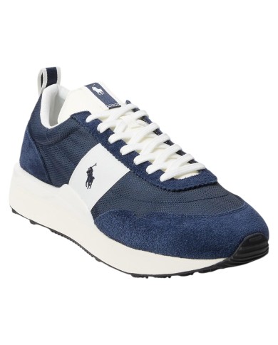 Sneaker Uomo Ralph Lauren Train 89 in Camoscio e Oxford Navy White
