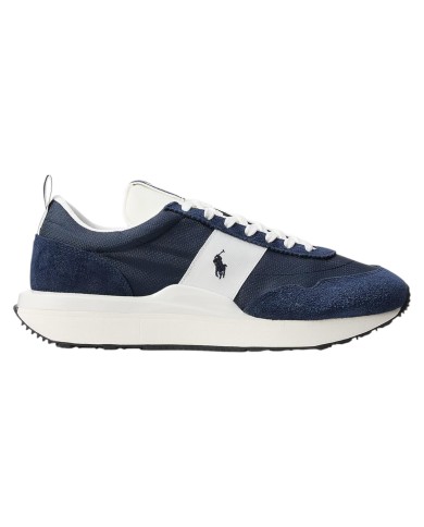 Sneaker Uomo Ralph Lauren Train 89 in Camoscio e Oxford Navy White