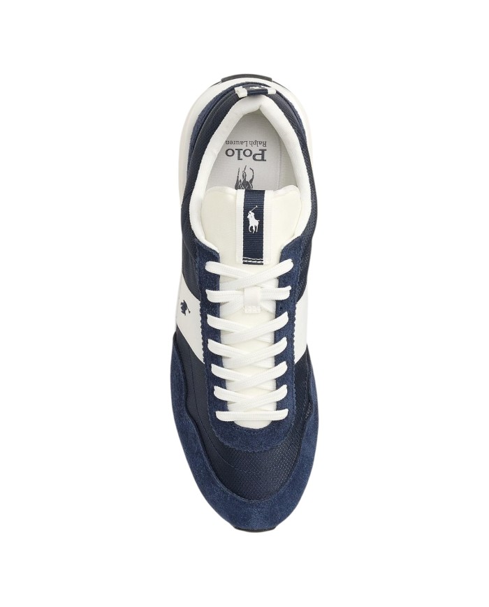 Sneaker Uomo Ralph Lauren Train 89 in Camoscio e Oxford Navy White
