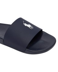 Ciabatta Uomo Ralph Lauren Pony Logo Polo Slide in Eva Navy /White
