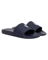Ciabatta Uomo Ralph Lauren Pony Logo Polo Slide in Eva Navy /White