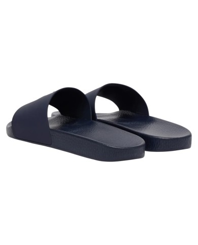 Ciabatta Uomo Ralph Lauren Pony Logo Polo Slide in Eva Navy /White