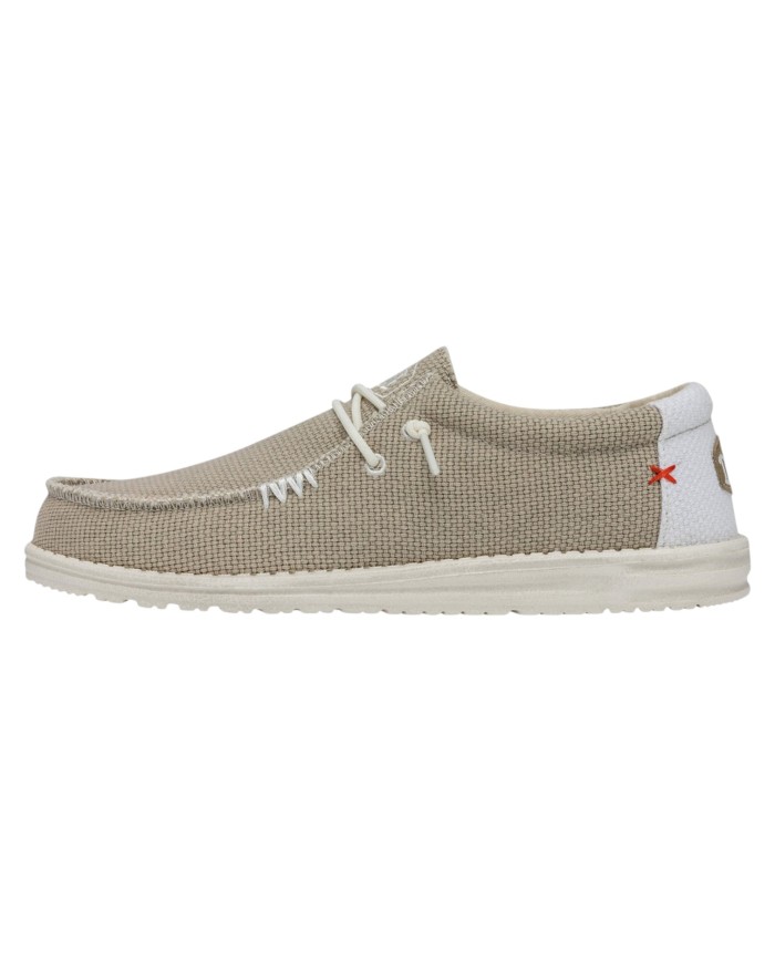 Scarpa Uomo Sneakers HeyDude Wally Braided Off White