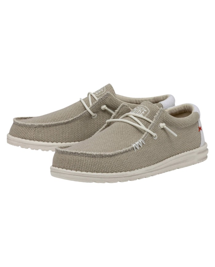 Scarpa Uomo Sneakers HeyDude Wally Braided Off White