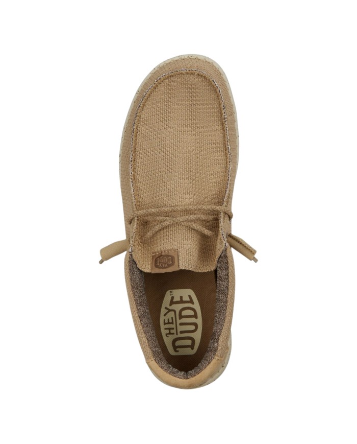 Scarpa Uomo Sneakers HeyDude Wally Sport Mesh tAN White