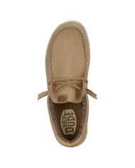 Scarpa Uomo Sneakers HeyDude Wally Sport Mesh tAN White