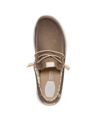 Scarpa Uomo Sneakers HeyDude Wally Strech Canvas Teak Brown