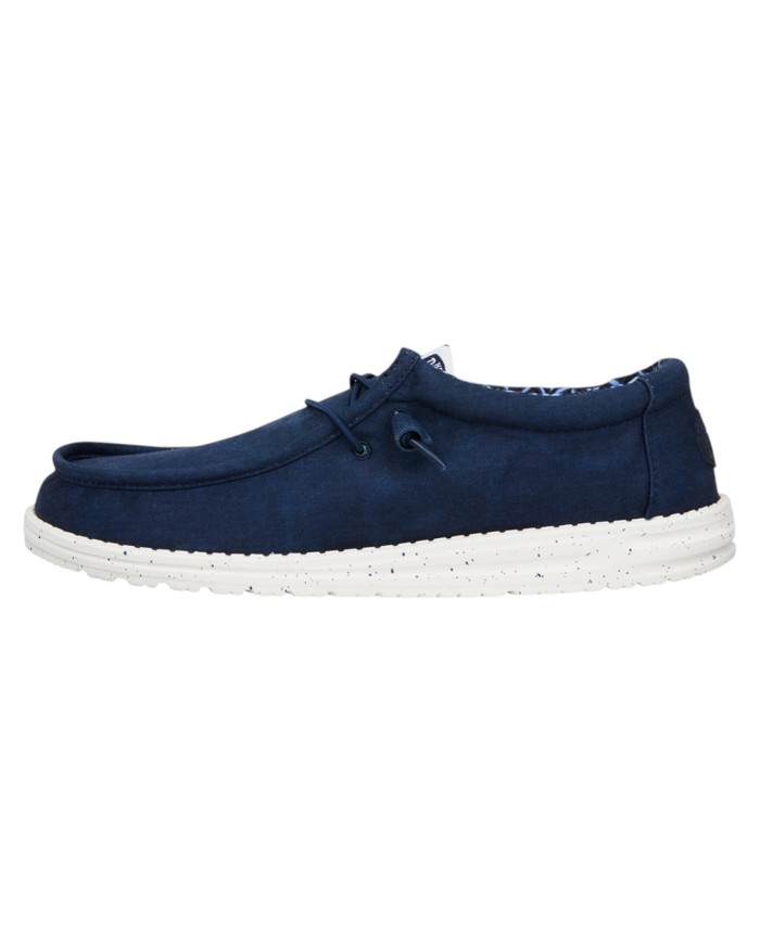 Scarpa Uomo Sneakers HeyDude Wally Strech Canvas Navy