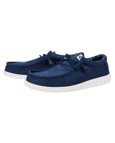 Scarpa Uomo Sneakers HeyDude Wally Strech Canvas Navy