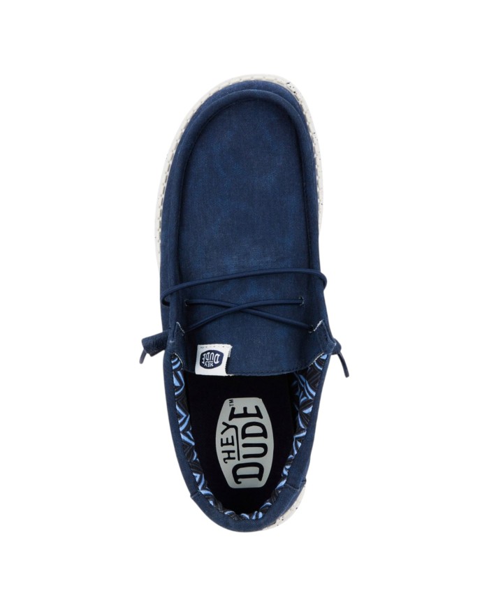 Scarpa Uomo Sneakers HeyDude Wally Strech Canvas Navy