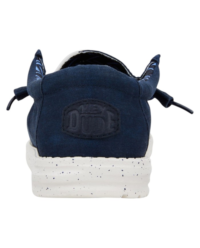 Scarpa Uomo Sneakers HeyDude Wally Strech Canvas Navy