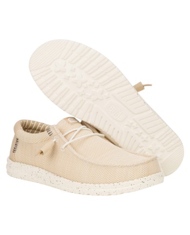 Scarpa Uomo Sneakers HeyDude Wally Strech Sox Irish Cream Egret