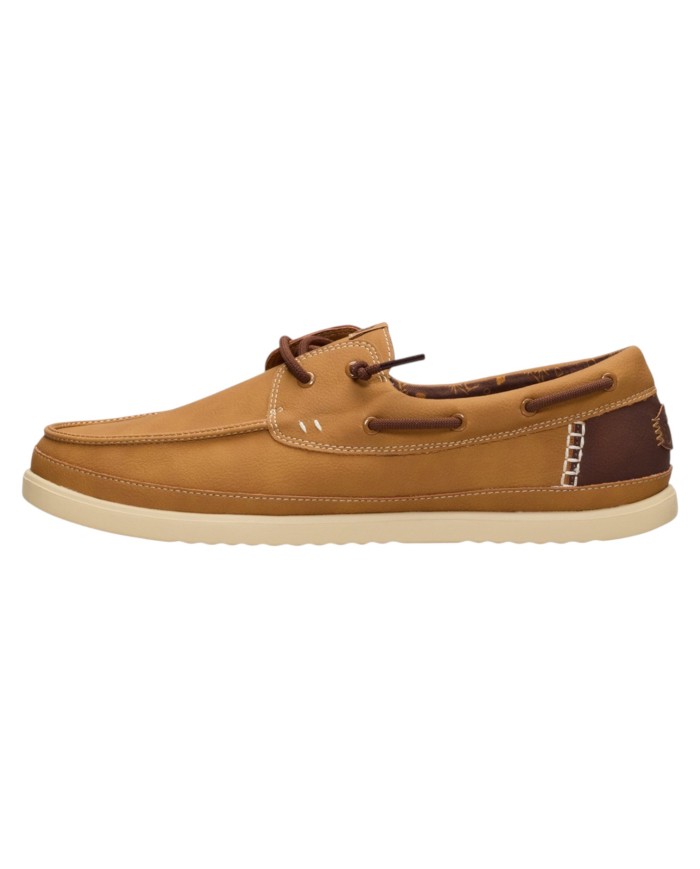 Scarpa Uomo Sneakers HeyDude Harbor Lo Classic Bone Brown Multi