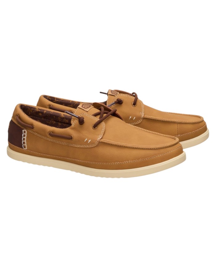 Scarpa Uomo Sneakers HeyDude Harbor Lo Classic Bone Brown Multi