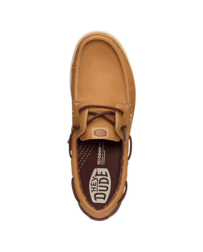 Scarpa Uomo Sneakers HeyDude Harbor Lo Classic Bone Brown Multi