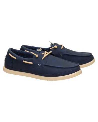 Scarpa Uomo Sneakers HeyDude Harbor Lo Classic Navy Blazer Boulder Tan